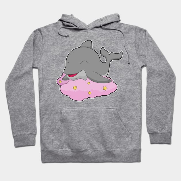 Dolphin Clouds Stars Hoodie by Markus Schnabel